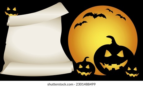 El espeluznante fondo nocturno. Sombrío fondo de halloween nocturno. Fondo oscuro del tema de Halloween. Fondo nocturno espeluznante de Halloween
