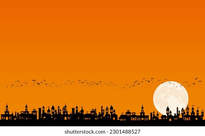 The spooky night background. Spooky night halloween background. Halloween theme dark background. Halloween spooky night background
