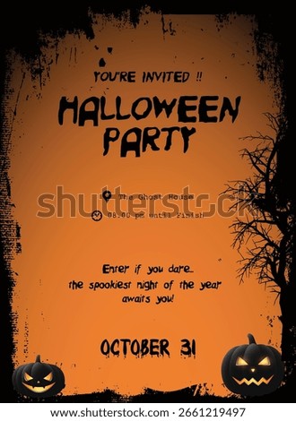 Spooky Night Bash - Gothic Halloween Party Invitation Card
