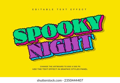 Spooky night editable text effect template