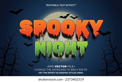 Spooky Night editable text effect vector template