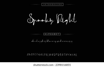 Spooky Night signature Font Calligraphy Logotype Script Brush Font Type Font lettering handwritten