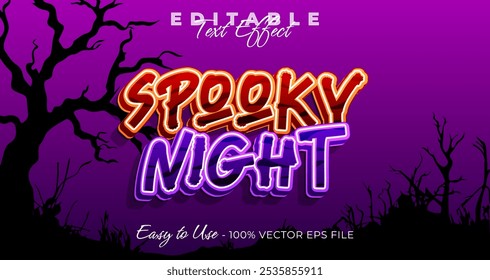 Spooky Night typography, 3D Halloween editable text effect