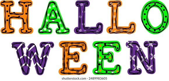 Spooky October Party Decor. Halloween Illustration. Autumn Celebration Banner.