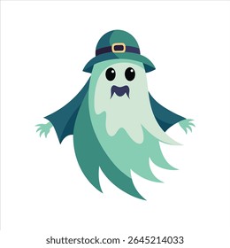 Spooky Old-Fashioned Ghost Drawing Vector