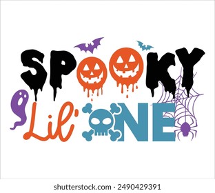 Spooky Lil’ One Camiseta, Coqueta Halloween, Citas De Halloween, Diseño De Otoño, Camiseta De Calabaza, Camiseta De Octubre, Camisetas De Halloween Divertidas, Archivo De Corte Para Cricut Y Silueta