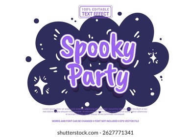 Spooky Party Editable Vector 3D Text Effect – playful and modern typography with cartoon style for poster, branding, social media