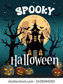 Spooky party Halloween horror, celebration, text Background
