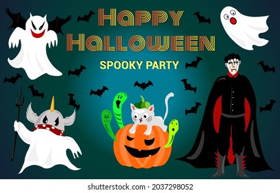 Spooky Party Halloween Illustration Background