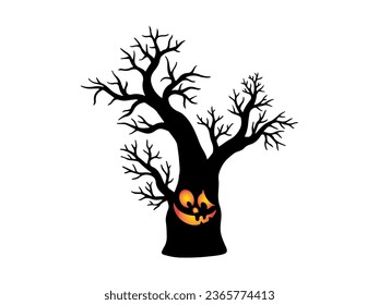 Spooky Plant Halloween Black and White