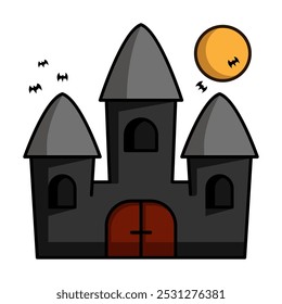 A spooky and playful Halloween-themed vector featuring carved pumpkins, bats, ghosts, and a full moon, perfect for party invitations, decorations, and festive designs.