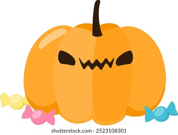 Spooky Pumpkin with Candies Halloween
