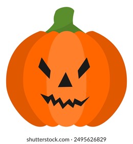 Spooky pumpkin editable icon for Halloween holiday graphic resources. Horror, terror, scary symbol. EPS editable vector.