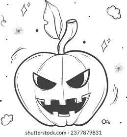 spooky pumpkin halloween outline decoration