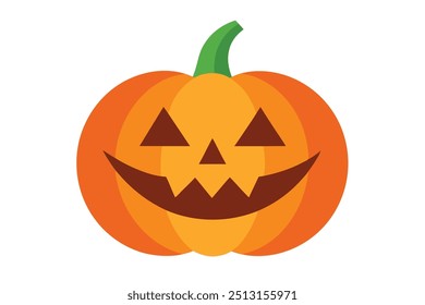 Spooky Pumpkin Halloween Vector Illustration: Royalty-Free Graphic for Seasonal Designs