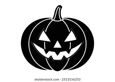 Spooky Pumpkin Halloween Vector Illustration: Royalty-Free Graphic for Seasonal Designs