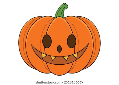 Spooky Pumpkin Halloween Vector Illustration: Royalty-Free Graphic for Seasonal Designs