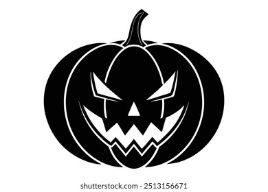 Spooky Pumpkin Halloween Vector Illustration: Royalty-Free Graphic for Seasonal Designs