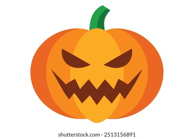 Spooky Pumpkin Halloween Vector Illustration: Royalty-Free Graphic for Seasonal Designs