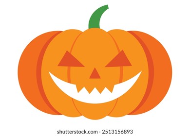 Spooky Pumpkin Halloween Vector Illustration: Royalty-Free Graphic for Seasonal Designs