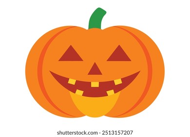 Spooky Pumpkin Halloween Vector Illustration: Royalty-Free Graphic for Seasonal Designs