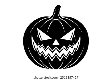 Spooky Pumpkin Halloween Vector Illustration: Royalty-Free Graphic for Seasonal Designs