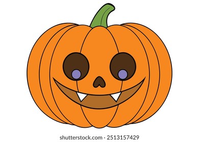 Spooky Pumpkin Halloween Vector Illustration: Royalty-Free Graphic for Seasonal Designs