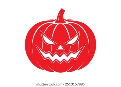 Spooky Pumpkin Halloween Vector Illustration: Royalty-Free Graphic for Seasonal Designs