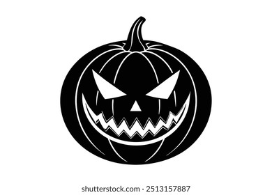 Spooky Pumpkin Halloween Vector Illustration: Royalty-Free Graphic for Seasonal Designs