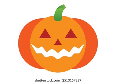 Spooky Pumpkin Halloween Vector Illustration: Royalty-Free Graphic for Seasonal Designs