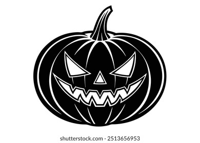 Spooky Pumpkin Halloween Vector Illustration: Royalty-Free Graphic for Seasonal Designs