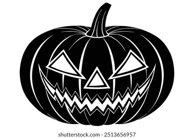 Spooky Pumpkin Halloween Vector Illustration: Royalty-Free Graphic for Seasonal Designs