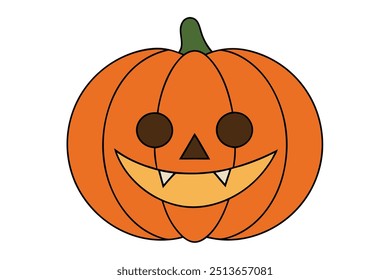 Spooky Pumpkin Halloween Vector Illustration: Royalty-Free Graphic for Seasonal Designs