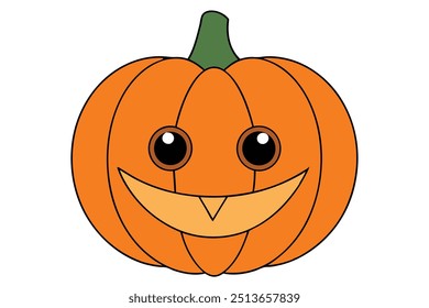 Spooky Pumpkin Halloween Vector Illustration: Royalty-Free Graphic for Seasonal Designs