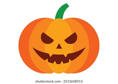 Spooky Pumpkin Halloween Vector Illustration: Royalty-Free Graphic for Seasonal Designs