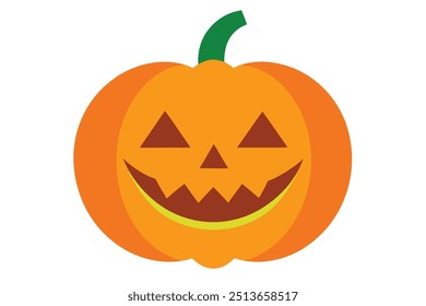 Spooky Pumpkin Halloween Vector Illustration: Royalty-Free Graphic for Seasonal Designs