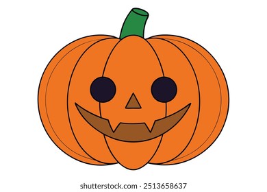 Spooky Pumpkin Halloween Vector Illustration: Royalty-Free Graphic for Seasonal Designs