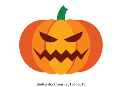 Spooky Pumpkin Halloween Vector Illustration: Royalty-Free Graphic for Seasonal Designs