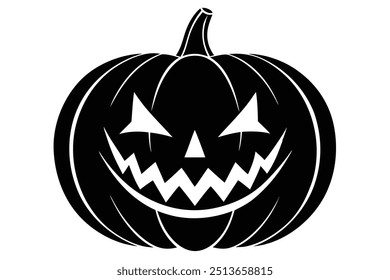 Spooky Pumpkin Halloween Vector Illustration: Royalty-Free Graphic for Seasonal Designs