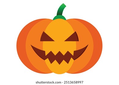 Spooky Pumpkin Halloween Vector Illustration: Royalty-Free Graphic for Seasonal Designs