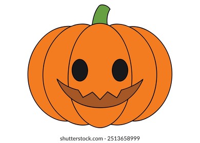 Spooky Pumpkin Halloween Vector Illustration: Royalty-Free Graphic for Seasonal Designs