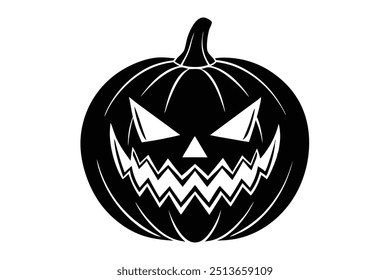 Spooky Pumpkin Halloween Vector Illustration: Royalty-Free Graphic for Seasonal Designs