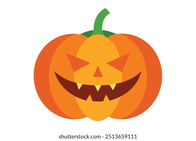 Spooky Pumpkin Halloween Vector Illustration: Royalty-Free Graphic for Seasonal Designs