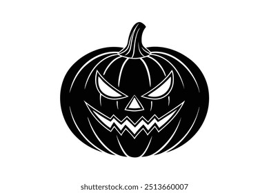 Spooky Pumpkin Halloween Vector Illustration: Royalty-Free Graphic for Seasonal Designs