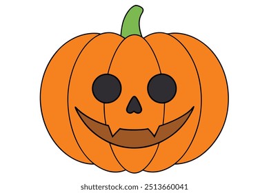 Spooky Pumpkin Halloween Vector Illustration: Royalty-Free Graphic for Seasonal Designs