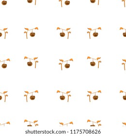 Spooky pumpkin seamless pattern for halloween theme background vector. Trendy cartoon for kids and children fashion textile print and wrapping.