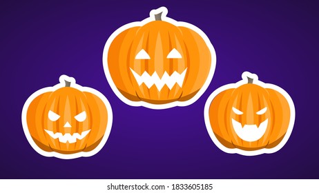 Pegatinas de calabazas espeluznantes para imprimir