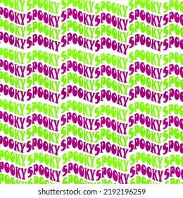 Spooky purple green typography art repeat design modern calligraphy handwritten element for textile,greeting,tags,gift wrapping,packaging,