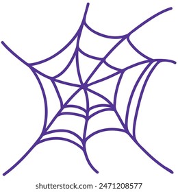 Spooky purple spider web halloween illustration.