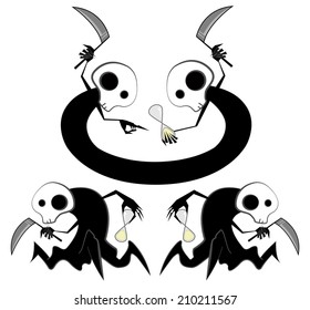 Spooky reapers counting time 